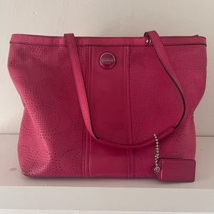 COACH Perforated Leather Tote